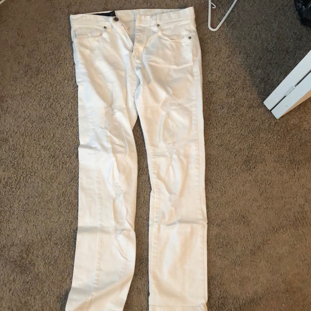 32 straight white ripped jeans